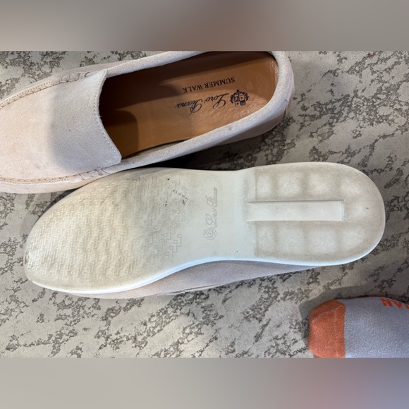 Loro Piana Beige Suede Slip-On Loafers main image 4